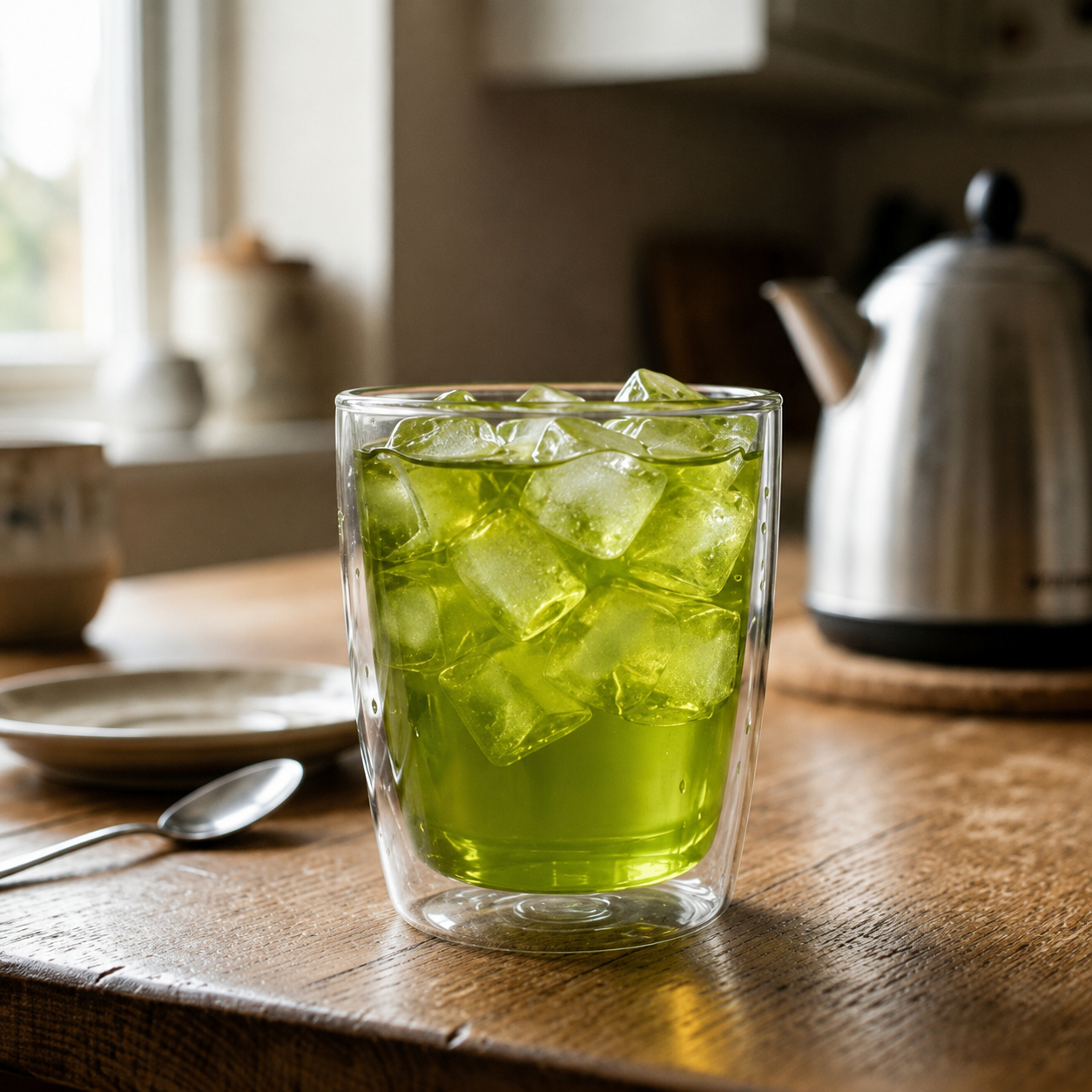Fill the glass with ice cubes , stir well to cool completely & garnish with lemon slice or mint leaves.